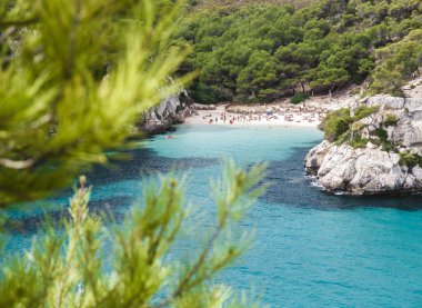 Macarelleta plaj Menorca, İspanya.