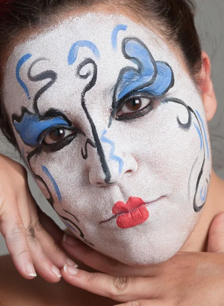 Vrouw met circus make-up. — Stockfoto