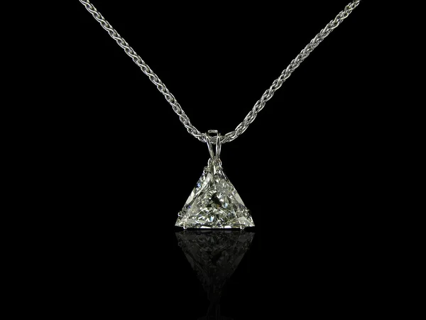 Trilliant diament Wisior z łańcuszkiem Obraz Stockowy