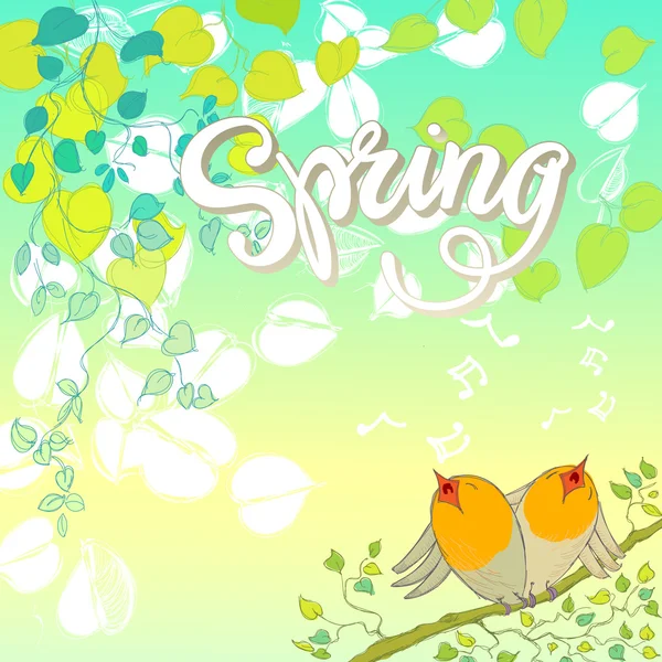 Hallo Frühling Vektor Illustration — Stockvektor