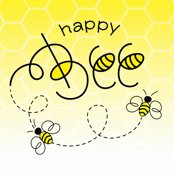 Happy Bee Vector Illustration — Stock Vector