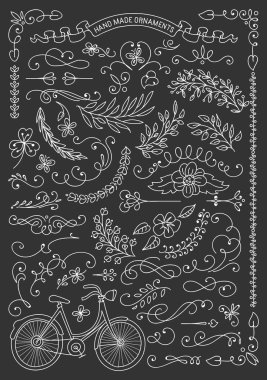 Elle çizilmiş süsleme seti