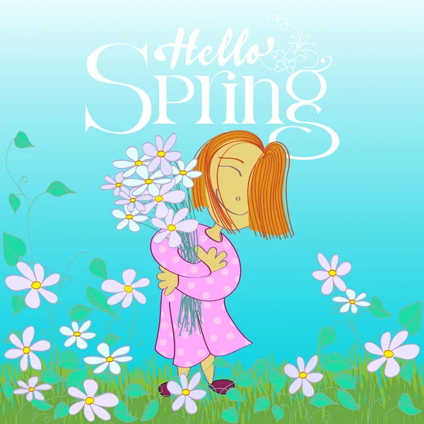 Illustration vectorielle Hello Spring — Image vectorielle