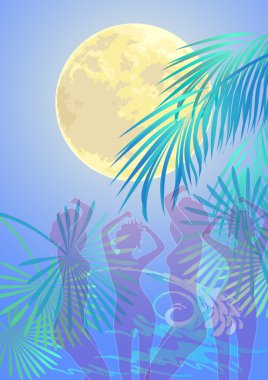 Bir grup insan bir yaz gecesi dans