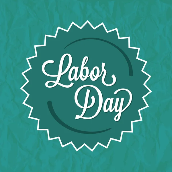 Labor Day Green Badge Label — Stock Vector