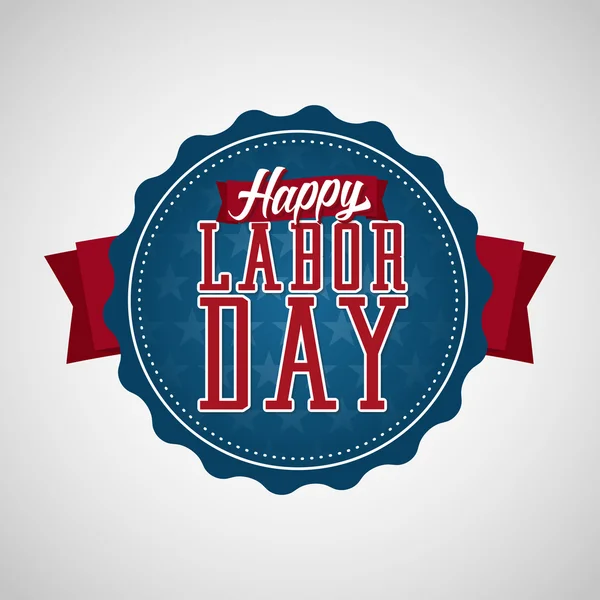 Happy Labor Day Badge Label — Stockvector