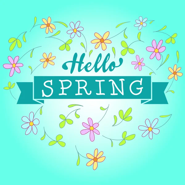 Hola primavera — Archivo Imágenes Vectoriales