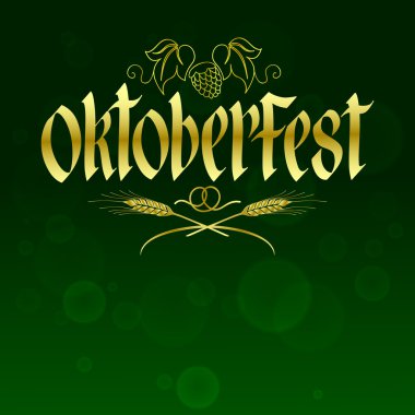 Altın Oktoberfest vektör çizim