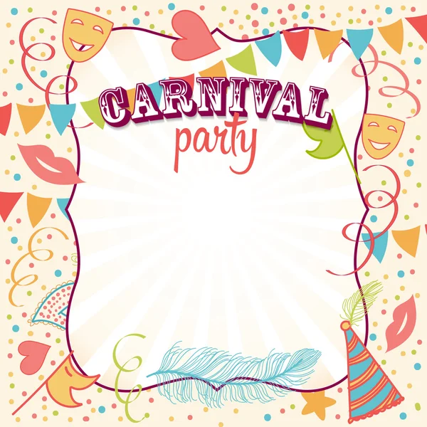 Invitación a la fiesta de carnaval — Vector de stock