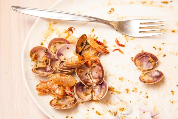 Restos de una comida de mariscos . —  Fotos de Stock