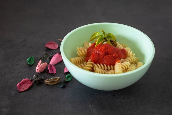 Dieta Mediterranea Pasta Pomodoro Ricetta Italiana — Foto Stock