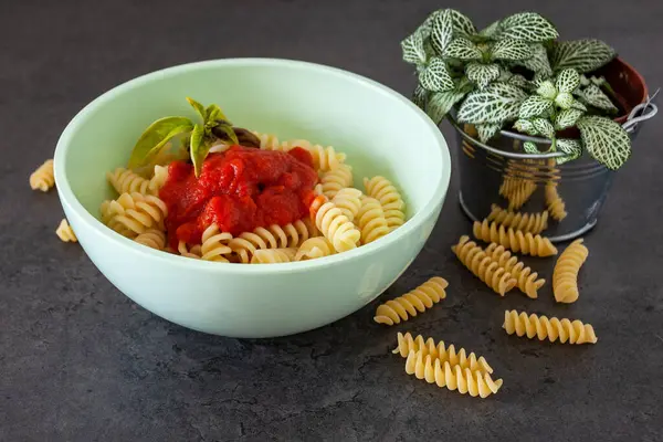 Dieta Mediterranea Pasta Pomodoro Ricetta Italiana — Foto Stock