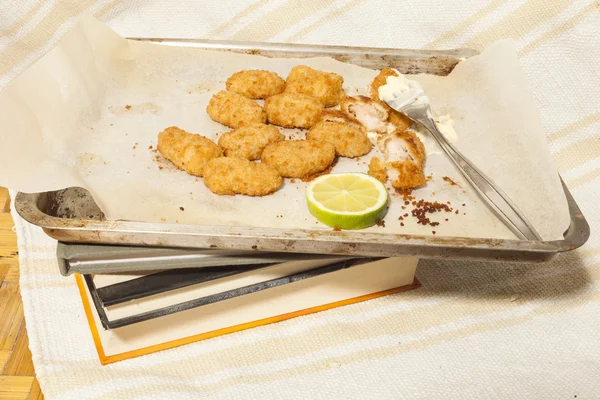 Scampi-Schwänze im Teig — Stockfoto