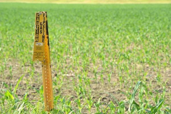 Verwaarloosde Gasline teken — Stockfoto