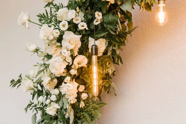 Decoración Boda Con Flores Hermoso Arco Para Registro Los Recién —  Fotos de Stock