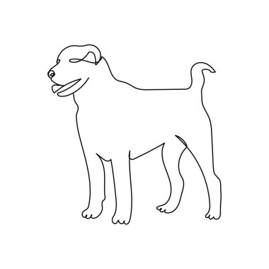 Bekçi köpeği bir satır sanat eseri. Sürekli Kangal Alabai 'nin çizimleri, çoban köpeği, hayvan.