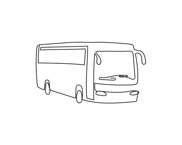 Bus de passagers dessin en ligne continue. Un art de ligne de bus, bus. — Image vectorielle