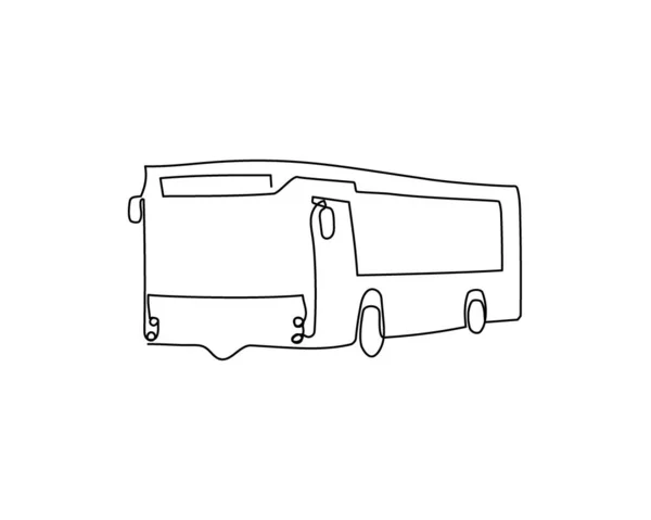 Bus dessin en ligne continue. Un art de la ligne de transport urbain, transport urbain, bus. — Image vectorielle