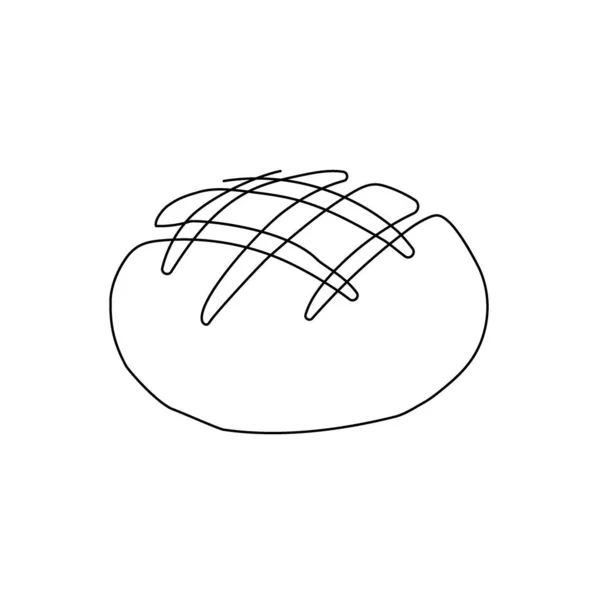 Pan de centeno una línea de arte. Dibujo continuo de la barra de pan. — Vector de stock