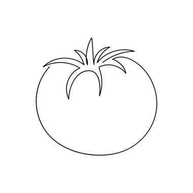 Domates aralıksız çizgi çizimi. Bir sıra bitki, sebze..