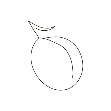 Bir çizgi erik sanatı. Sürekli meyve çizimi, kiraz eriği, kayısı....