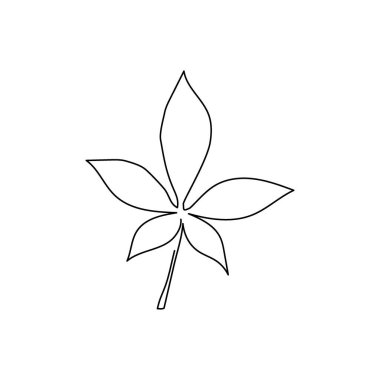 Kestane yaprağı sürekli çizgi çiziyor. Bir sıra ağaç yaprağı, bitki, bitki.