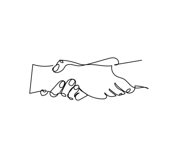 Kapaszkodj a csuklóba, egy vonalas gesztus. Folyamatos vonalrajz gesztus, kéz, segítő kéz, mentési. — Stock Vector