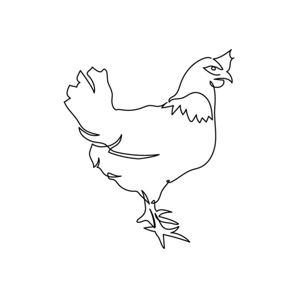 Искусство одной линии. Непрерывная линия рисования птицы, домашнего животного. — стоковый вектор