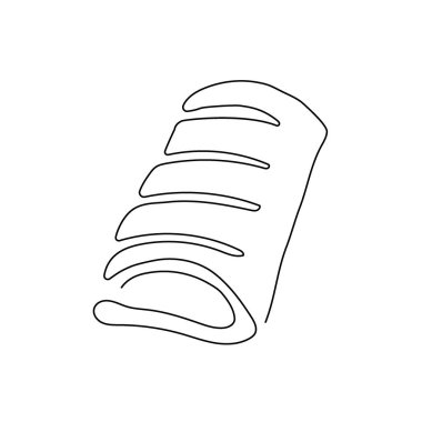 Puf ekmeği bir çizgi sanat. Aralıksız turta, turta, turta ve pasta çizimleri..