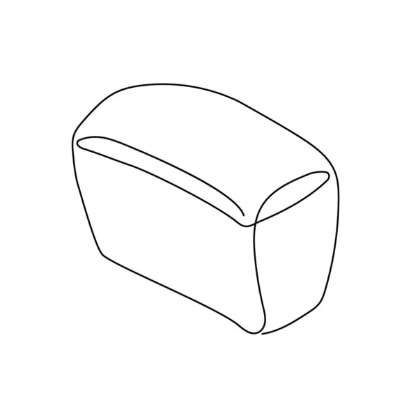 Pan de ladrillo de una línea de arte. Dibujo continuo de la barra de pan blanco. — Archivo Imágenes Vectoriales