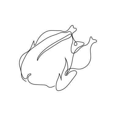 Tavuk, çiğ hindi sürekli çizim halinde. Bir sıra et ürünü, leş, çiğ et..