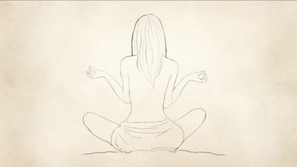 Disegno Matita Yoga Video Intro — Video Stock