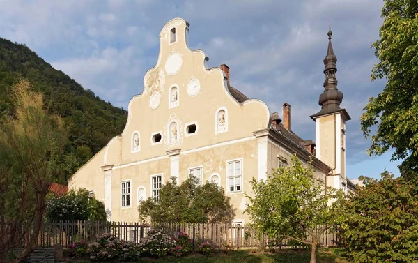 Histórico Erlahof Fachada Gabled Barroco Agora Museu Marítimo Spitz Wachau — Fotografia de Stock