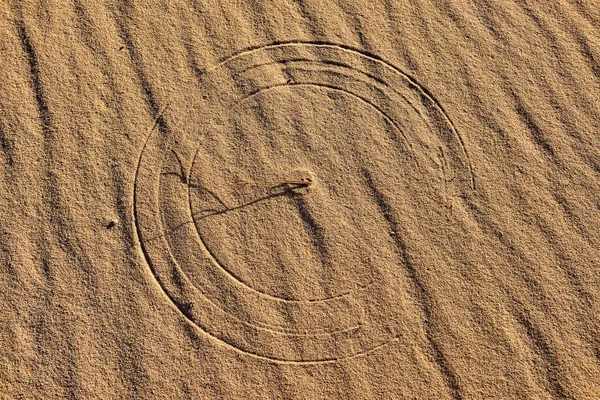 Circular Texture Moving Grass Sanddune Tassili Ajjer Algeria Sahara Desert — Stock Photo, Image