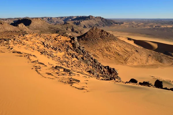 Westelijke Helling Van Tadrart Plateau Nationaal Park Tassili Najjer Unesco — Stockfoto