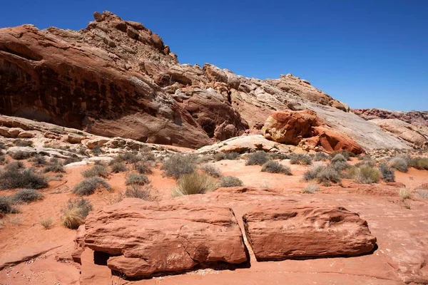 Farbige Sandsteinformationen Bei Rainbow Vista Valley Fire State Park Nevada — Stockfoto