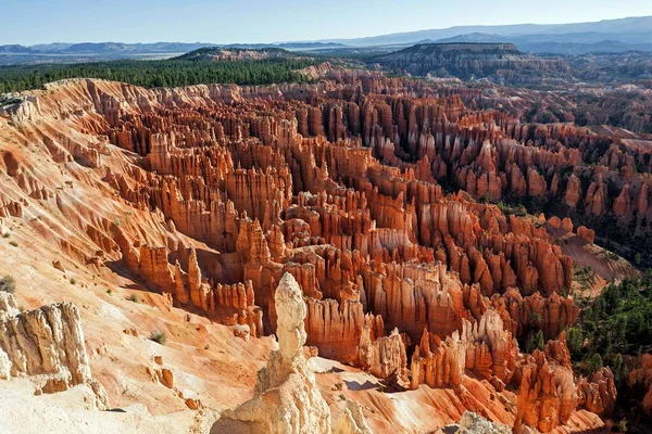 View Bryce Amphitheater Inspiration Point Coloured Rock Formations Fairy Chimneys — Stock Photo, Image