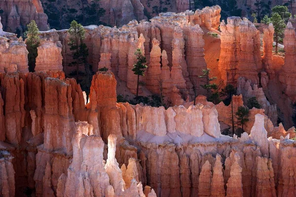 Vista Formações Rochosas Coloridas Chaminés Fadas Luz Manhã Bryce Canyon — Fotografia de Stock