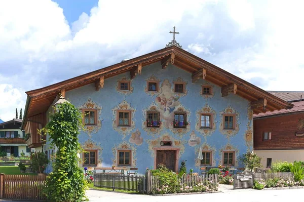 Tyrolean Farmhouse Lftlmalerei Johann Tyrol Austria Europe — Stock Photo, Image