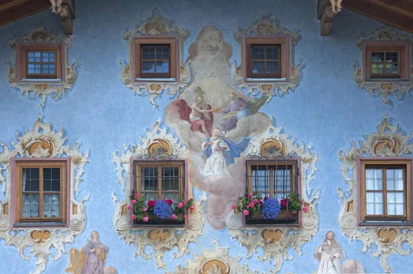 Quinta Tirolesa Com Lftlmalerei Johann Tirol Áustria Europa — Fotografia de Stock