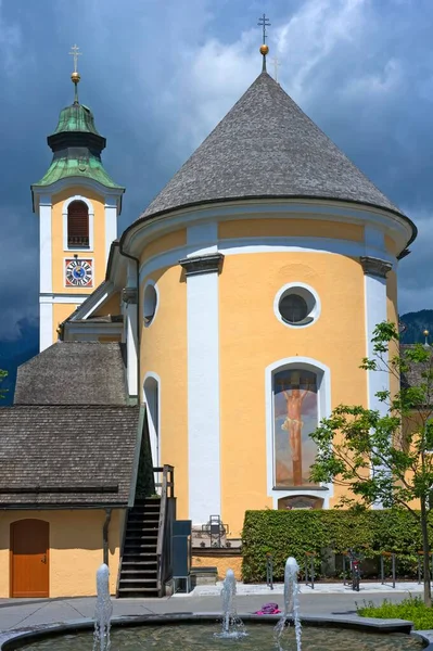 Wczesnobarokowy Kościół Parafialny Jana Dziekana 1723 Johann Tyrol Austria Europa — Zdjęcie stockowe