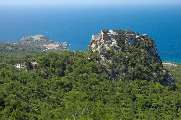 Castelo Monolithos Ruínas Rodes Dodecaneso Grécia Europa — Fotografia de Stock