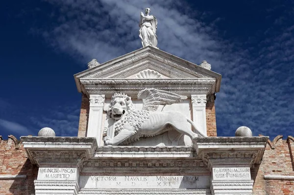 Venetian Winged Lion Arsenal Gateway Castello Venice Veneto Italy Europe — Stock Photo, Image