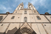 Türme, spätgotische Pfarrkirche St. Peter und Paul, Grlitz, Oberlausitz, Sachsen, Deutschland, Europa 