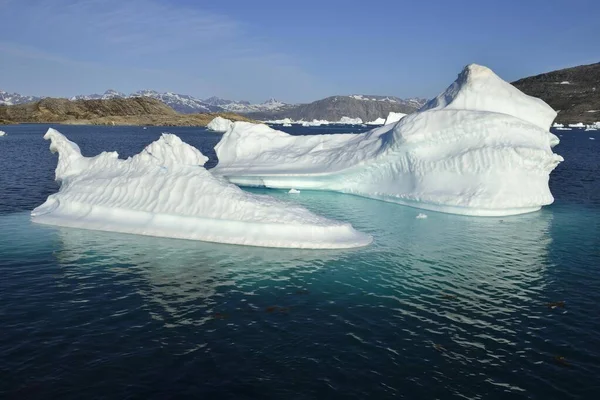 Eisbergtreiben Tasiilaartik Fjord Kalaallit Nunaat Ostgrönland Grönland Grönland Nordamerika — Stockfoto