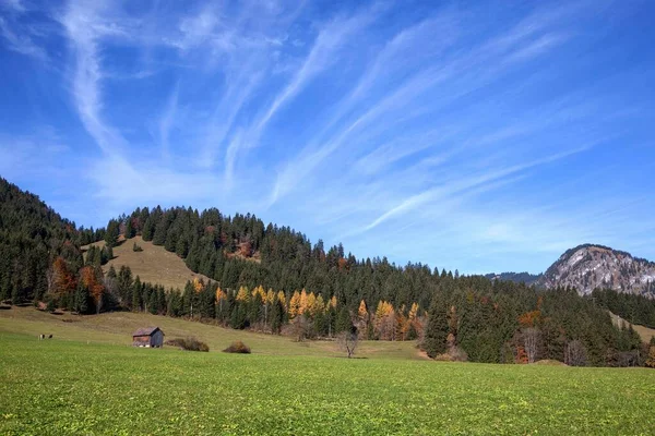 Meadow Cloud Formation Bruck Bad Hindelang Autumn Mood Allgu Bavaria — Stock fotografie