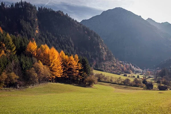 Vista Para Vale Hintersteiner Outono Perto Bruck Allgu Baviera Alemanha — Fotografia de Stock