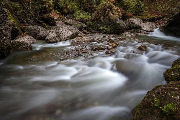 Ostertaltobel Ostertalbach Küçük Şelale Sonbahar Gunzesried Sge Allgu Bavyera Almanya — Stok fotoğraf