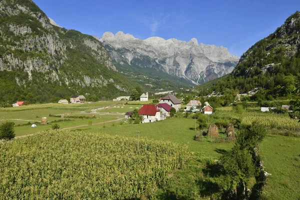 Blick Über Theth Thethi Tal Theth Thethi Nationalpark Albanische Alpen — Stockfoto