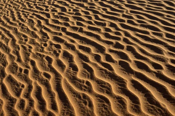 Písečné Vlnky Textura Písečné Duně Saharská Poušť Severní Afrika Alžírsko — Stock fotografie